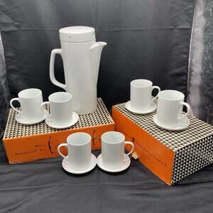 LaGardo Tackett 6 Espresso Cups Saucers Pot Coffee Tea Porcelain Schmid Japan